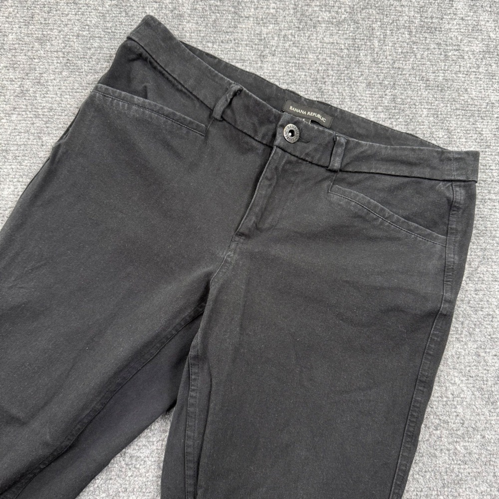 Banana Republic Womens Black Straight Leg Ankle Pants‎ Size 4 Cotton Blend